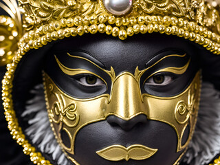 Black and gold mask