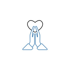 Fototapeta premium thankful concept line icon. Simple element illustration.thankful concept outline symbol design.