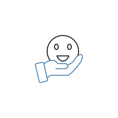 Smile face concept line icon. Simple element illustration. Smile face concept outline symbol design.