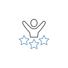 Fototapeta premium joy expression feeling concept line icon. Simple element illustration.joy expression feeling concept outline symbol design.