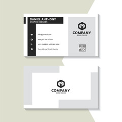 Modern dynamic professional black and white business card Template