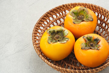 Fresh Ripe Persimmon or Kesemek fruit 
