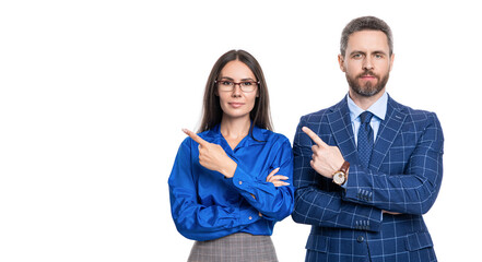 businesspeople isolated on white. businesspeople together while having a meeting in the office. businesspeople working on business project. collaborating on a new business project. point finger