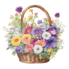 Fototapeta na wymiar bouquet of flowers in basket