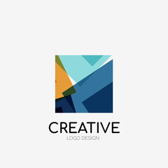 Modern abstract logo design. Geometric vector art. Clean overlapping lines and abstract shapes. Perfect for modern brand