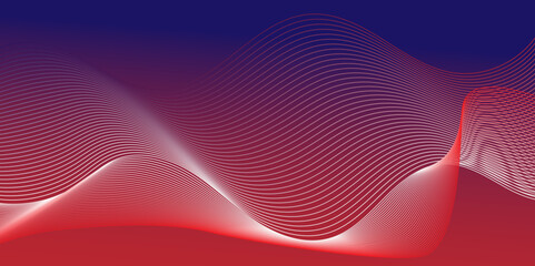 Modern red gradient flowing technology pattern wave lines. abstract blue background with lines. Dynamic wave pattern design and curve flow digital element Futuristic technology concept background.