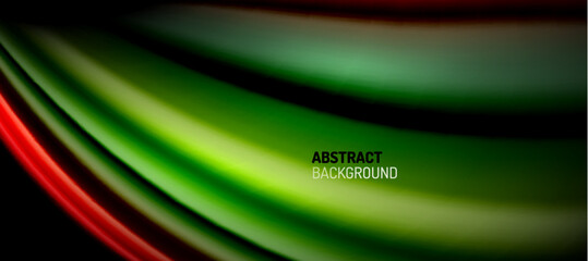 Rainbow color wave lines on black. Techno or business abstract background for posters, covers, banners, brochures, websites