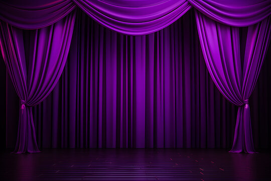Purple  theater curtain, curtains, generated ai