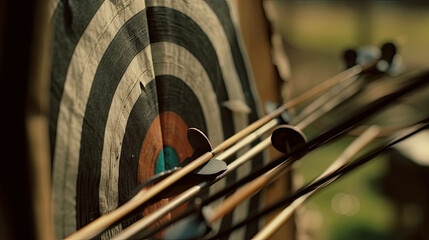 Arrows in a target with one being pointed at the other