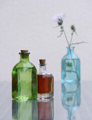 Small bottles with aromatic oil