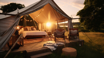 Luxury camping in the countryside