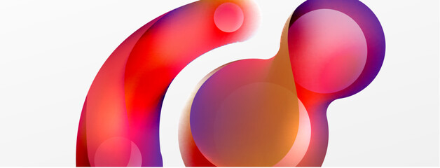 Fluid abstract background, round shapes and circle flowing design for wallpaper, banner, background or landing