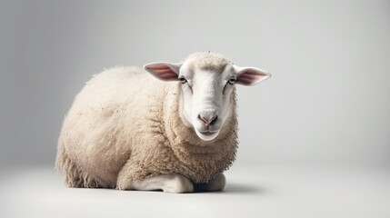 Eid al Adha Animal for sacrifice and Celebrations of Traditionla Islamic Yearly Festival, with colorful Background and Space for Text