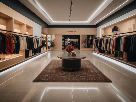 Pasillo de una tienda de ropa para hombre