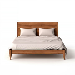 Wooden bed isolated