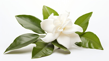White gardenia with leaf