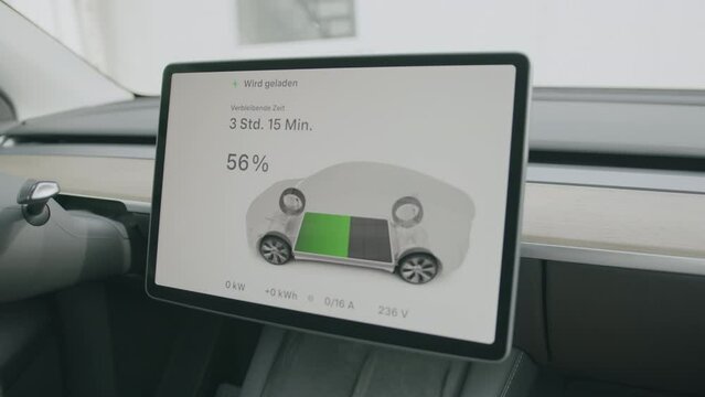 Tesla screen: Charging process halted in electric vehicle