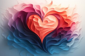 Minimalist heart illustration abstract background love - obrazy, fototapety, plakaty