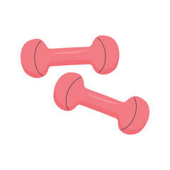 Fitness dumbbells. Healthy lifestyle, lose weight, sport, fitness, diet concept. Flat cartoon illustration.