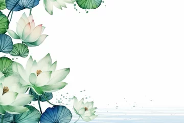 Foto op Canvas watercolor lotus flowers background © JR BEE