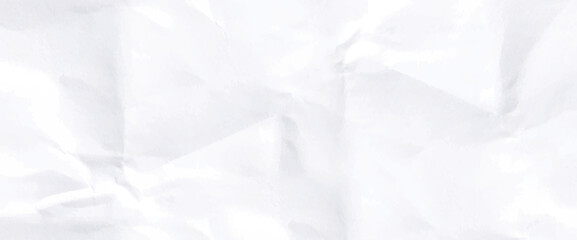 Crumpled paper texture vector background. White wrinkled sheet - obrazy, fototapety, plakaty