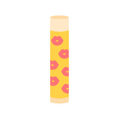 Chapstick from 90s. Y2k hygienic lipstick. Cute accessory for girls. Flat cartoon vector illustration isolated on a white background. - obrazy, fototapety, plakaty