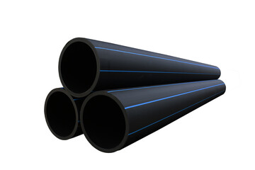 PE pipe plant, Industrial PE pipeline for gas and water. HDPE pipe, Polyethylene PE100 pipe. Polyethylene pipe plant