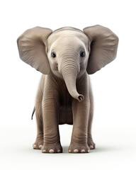 Fototapeta premium A cute little elephant on an isolated clean background