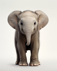 Fototapeta premium A cute little elephant on an isolated clean background