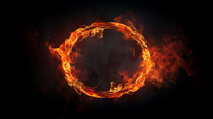 ring of fire isolated on black background