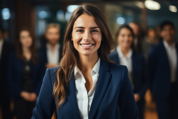 Obraz premium Happy businesswoman by Generative AI