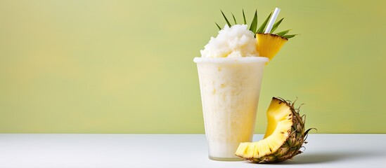 Tropical frozen coconut pineapple drink