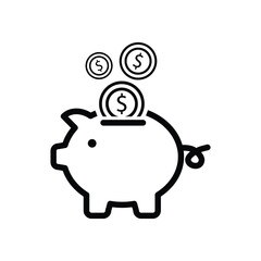 Piggy Bank Icon Vector Design template