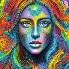 portrait of a woman with painted face