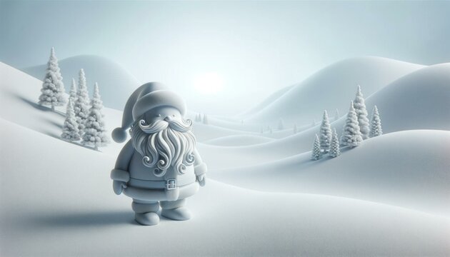 Tranquil Christmas Environment with Minimalistic Santa Claus, Christmas Background