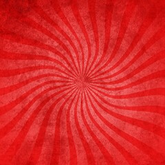 Red grunge colored background with strip sunburst