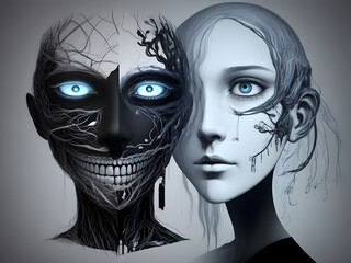 portrait of a woman with a mask