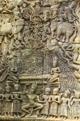 The statues outside of the Ta Prohm Angkor Wat Cambodia.