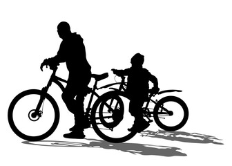 Obraz premium Sport people whit bike on white background