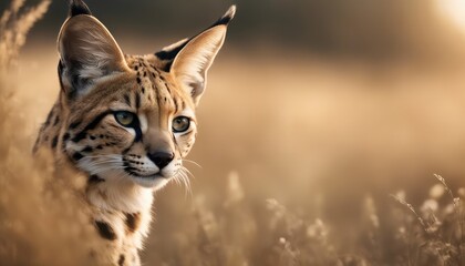 Fototapeta premium Serval Photography Stock Photos cinematic, wildlife, serval, Big Cat, for home decor, wall art, posters, game pad, canvas, wallpaper