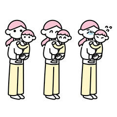 子供を抱っこするお母さんセット