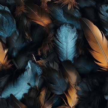 Close-up image of burnt feathers, seamless image