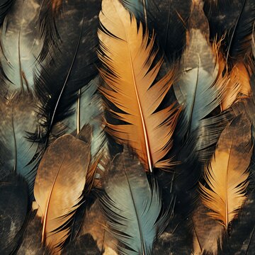 burnt feathers close up photograph, seamless image