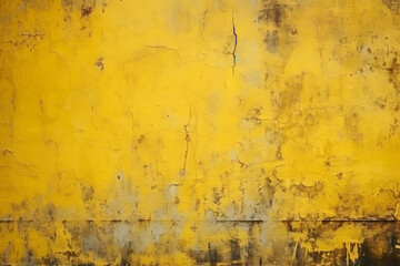 Yellow dirty old concrete grunge style wall background