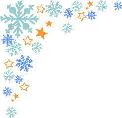 Christmas corner with snowflakes, vector illustration