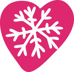 Christmas heart with snowflake, vector illustration