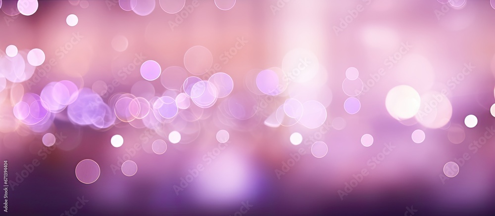 Poster purple background with abstract bokeh lights