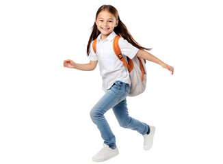 Happy schoolgirl, cut out