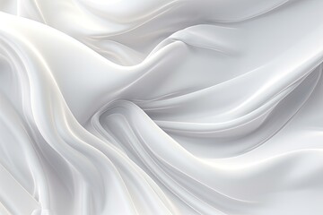 Obraz premium Abstract Soft Waves of White Fabric - 3D Illustration