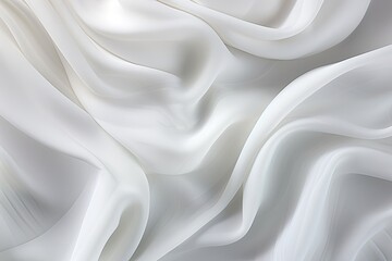 Abstract White Cloth Background with Gentle, Soft Waves
